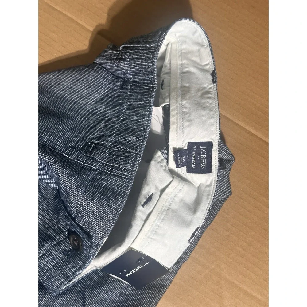 J. Crew 100% Linen Flex Blue Chino Shorts Men's Size 30  |  7 Inseam